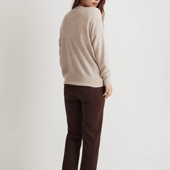 Madewell Re)sponsible Cashmere Oversized Crewneck Sweater heather seashe… - Picture 6 of 11